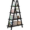 Hooseng 4-Tier Industrial Ladder Bookshelf, Narrow Ladder Shelf, Tall Standing Bookshelf,  A-Shaped Standing Bedroom Ladder Shelf - 3 of 4