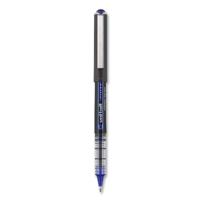 uni-ball VISION Roller Ball Pen Stick Bold 1 mm Blue Ink Black/Blue Barrel Dozen 70129