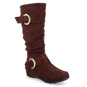 Journee Collection Womens Jester-01 Hidden Wedge Riding Boots