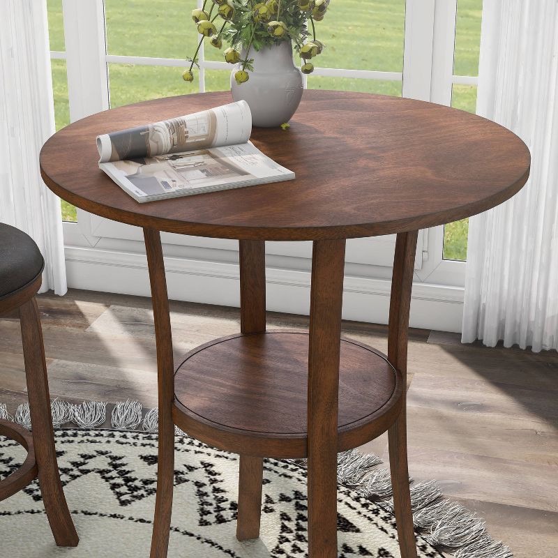 3pc Singhe Transitional Counter Height Dining Set Brown/Merlot - HOMES: Inside + Out, 6 of 14