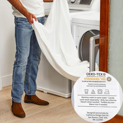 Bright White California King Cotton Deep Pocket Fitted Sheet