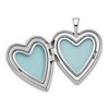 Black Bow Jewelry Sterling Silver 20mm Polished and Satin Heart w/ Cross Locket - 4 of 4