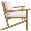 vidaXL Patio Bench with Cream White Cushion, Bamboo - 4 of 4