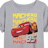 Women's - Disney - Lightning McQueen KACHOW Oversized Graphic T-Shirt - 2 of 4