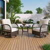 YOOCOZZ 3-Piece Patio Rattan Chair & Table Set with Swiveling Rockers - 2 of 4