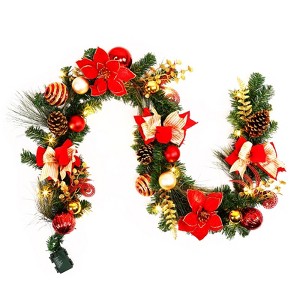 Christmas Norfolk Pine Garland,Realistic Cedar Garland Artificial Pine Cypress Vines,Greenery Garlands for Holiday Xmas Indoor Mantle Decor - 1 of 4