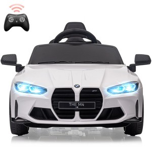 12V Kids Ride On Car，Licensed BMW M4, Electric Powered Vehicle Car, W/USB, Mp3, Bluetooth, Led Light,Parents Remote Control, 3 Speeds - 1 of 4