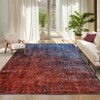 Modern Abstract Area Rug, Washable Rugs for Living Room, Non Slip & Stain Resistant Ombre Print Accent Carpet - 2 of 4