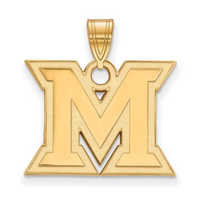 Black Bow Jewelry 14k Yellow Gold Miami Redhawks NCAA Medium Pendant