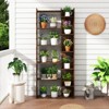 Costway 1/2 PCS 6-tier Bookshelf Tall Display Shelf with 11 Open Shelves 2 Anti-tipping Kits Black/Natural/White - 2 of 4