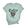Simply Sage Market Leopard Nurse Heart Short Sleeve Tee - 2XL - Seafoam - 2 of 4