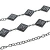 Anna-Kaci Vintage Inspired Engraved Metal Waist Chain with Floral Square Links 44 inches - 4 of 4