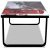 vidaXL Coffee Table Black with Telephone Booth Print Tempered Glass, Iron - 4 of 4