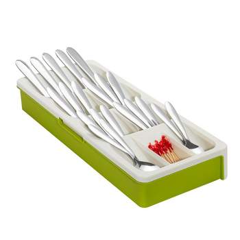 Cheer Collection Kitchen Drawer Expandable Cutlery Organizer (White)