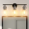 DORESshop 24 in. 3-Light Black and Nickel Modern Bell Vanity Light for Bathroom Mirror with Clear Glass Shades - 2 of 4