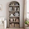 5-Shelf Arched Farmhouse Bookcase, 71.65" Tall Wooden Bookshelves for Home Office, Living Room Display & Storage Rack - 3 of 4