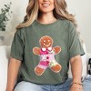 Gingerbread Polka Dot Patchwork Print - Women's Garment Dyed Graphic T-Shirt - 3 of 4