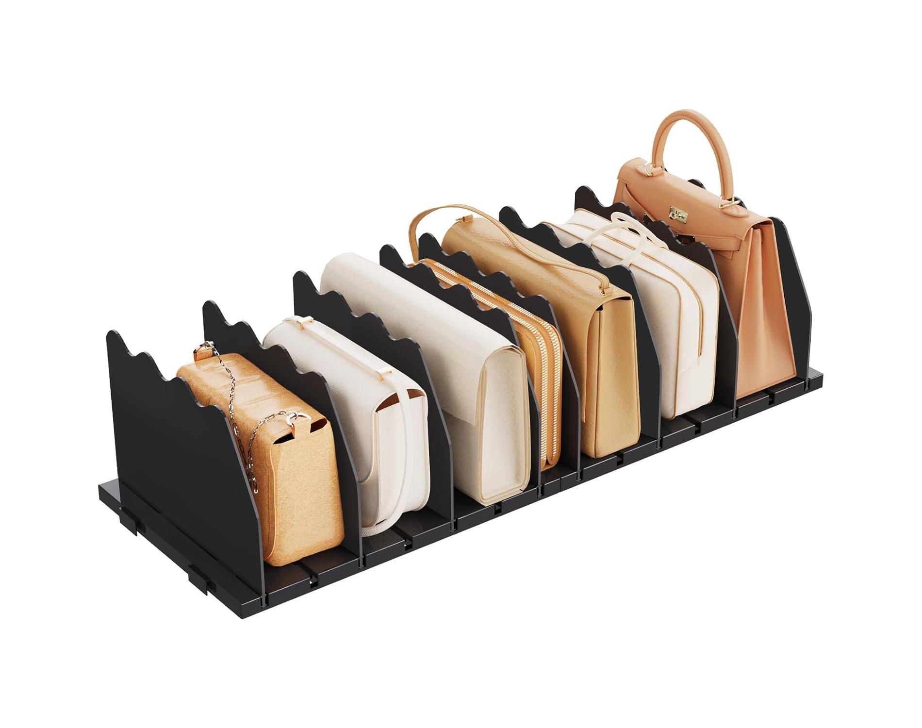 Tree City Adjustable Clear Shelf Dividers Wavy Edge Organizers for Purses, Bags, Files & Utensils