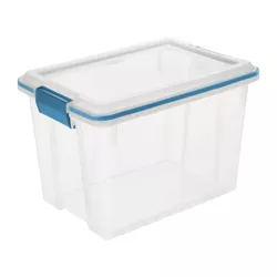 Sterilite Large 20 Quart Multipurpose Clear Plastic Storage Container Tote with Latching Lid for Home and Office Organization (24 Pack)