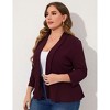 Coolmee Women Plus Size Casual Blazer Open Front Long Sleeve Work Office Cardigan Jackets - 2 of 4