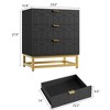 3 Drawer Dresser with Metal Legs, Wood Dressers Chest Organizer with Wide Storage, Modern Chest of Drawers for Bedroom, Living Room, Hallway - 2 of 4