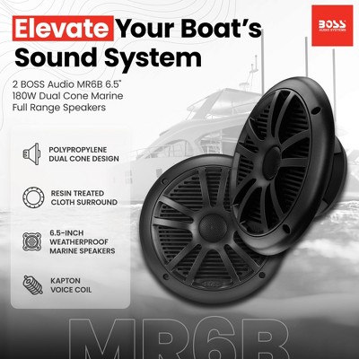 Speakers Boss MR6W Dual Cone 180W White Marine Audio