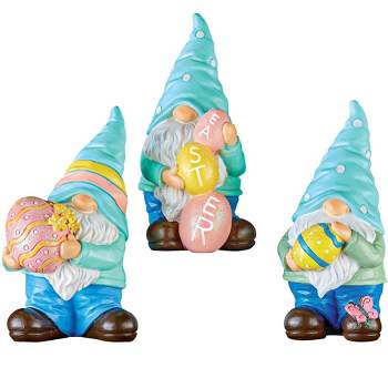7.5H and 9H Sullivans Lighted Porcelain Gnome - Set of 2, White