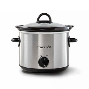 Crock-Pot 3qt Round Manual Slow Cooker Black Stainless Steel: 3-Setting Small Crockpot with Removable Stoneware Pot - 1 of 1
