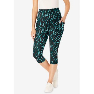 Woman Within Women's Plus Size Printed Pocket Capri - 1 of 4