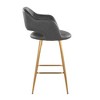 26" Contemporary Fixed-Height Counter Stool with Metal Legs, Armrests, and Square Footrest, Set of 2 - 3 of 4