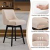 Dyonery 26" Swivel Counter Height Bar Stools with Backrests, Upholstered Seats & Wood Legs for Kitchen Island - 4 of 4