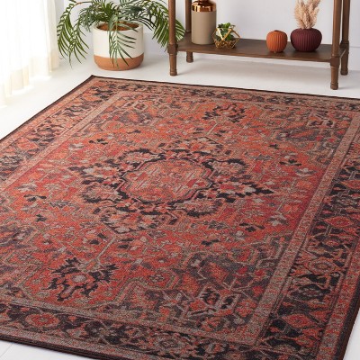 Journey Red and Navy Tufted Wool Blend Area Rug
