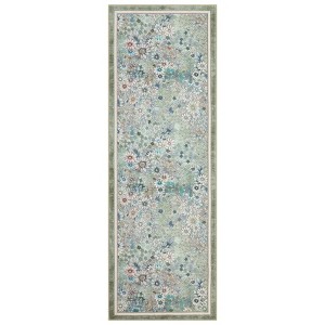 Coolmee Washable Area Rugs for Living Room Boho Non Slip Large Rug Floral Vintage Low Pile Rug for Living Room, Bedroom, Dining Room,Light Pink - 1 of 4