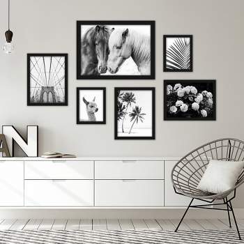 Americanflat Animal Vintage (Set Of 6) Framed Prints Gallery Wall Art Set Black & White Photography3 By Sisi And Seb