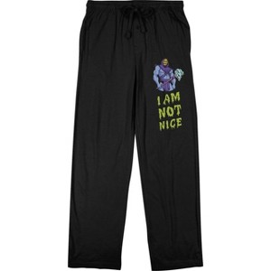 He-Man Masters Of The Universe Skeletor I Am Not Nice Men's Black Sleep Pajama Pants - 1 of 2