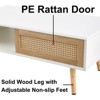 ALEXOUN 41.3 Inch Coffee Table with Storage & Sliding PE Rattan Door, Solid Wood Legs,for Living Room, Apartment - 4 of 4