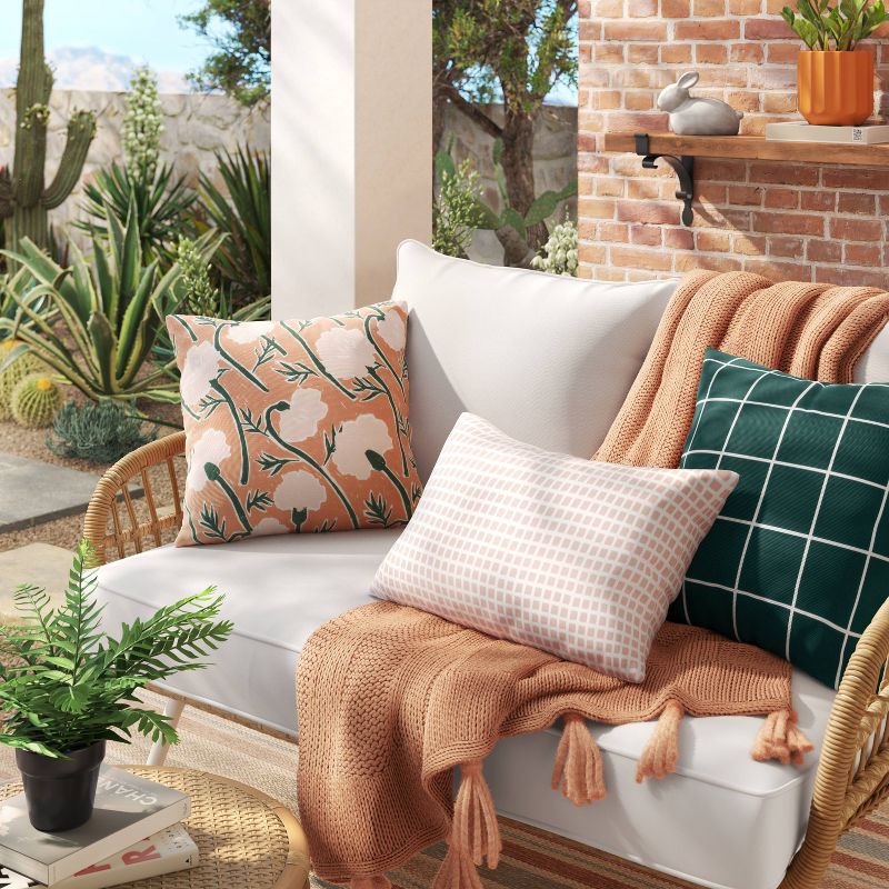 17"x17" Calendula Floral Square Outdoor Throw Pillow - Room Essentials™, 3 of 6