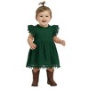 2Bunnies Lace Pom Pom Trim Baby Girl Dress - 4 of 4
