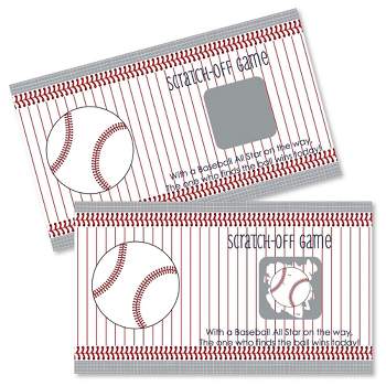 Big Dot of Happiness Batter Up - Baseball - Baby Shower or Birthday Party Game Scratch Off Cards - 22 Count