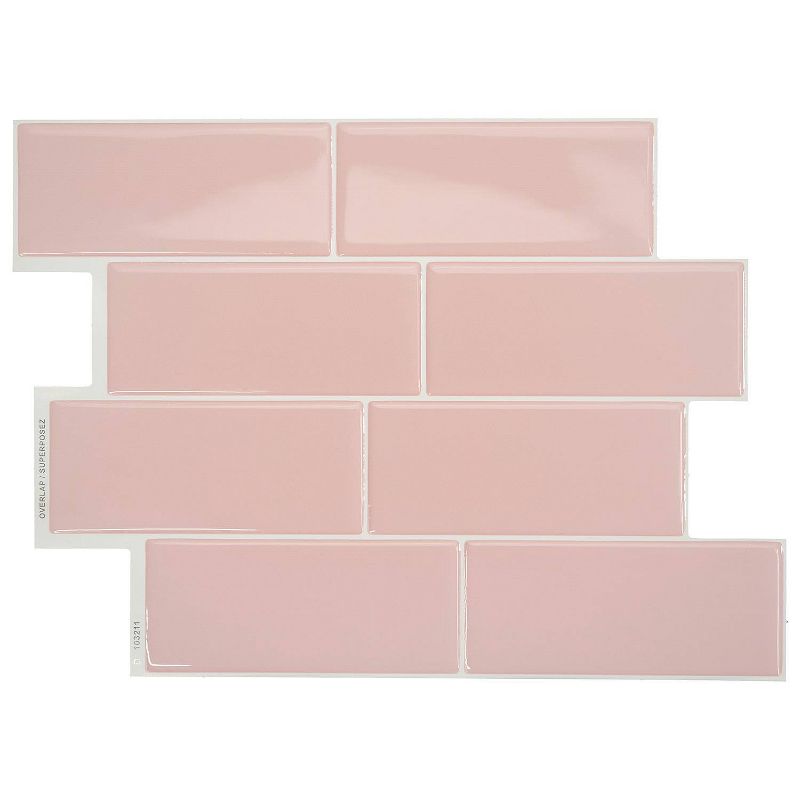Smart Tiles 3D Peel and Stick Backsplash 4 Sheets of 11.56&#34; x 8.38&#34; Kitchen and Bathroom Wallpaper Metro Ava, 1 of 6