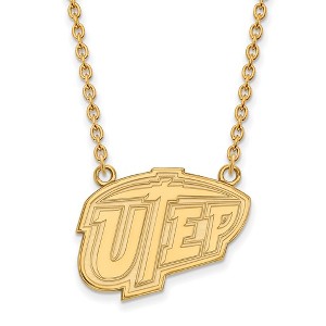 Black Bow Jewelry 14k Yellow Gold Plated Sterling Silver Texas at El Paso Miners NCAA Necklace 18 Inch - 1 of 4