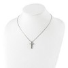 Black Bow Jewelry Women's Titanium, Stainless Steel & CZ Brushed Cross Necklace, 18 Inch - 2 of 4