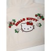 Hello Kitty Strawberries Puff Print Long Sleeve Zip Up Women's White Cropped Hoodie - 4 of 4