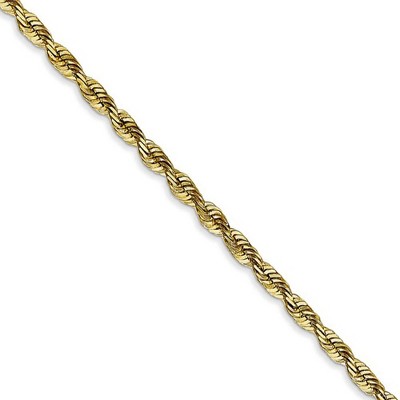 Black Bow Jewelry 2.8mm 10k Yellow Gold Diamond-Cut Solid Rope Chain Necklace