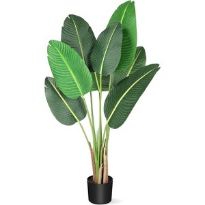 Artificial Bird of Paradise Plant, Lifelike Tall Faux Tropical Tree, Indoor/Outdoor Decorative with Bendable Leaves - 1 of 4