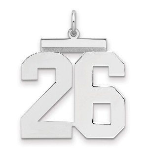 Black Bow Jewelry Sterling Silver, Athletic Collection, Large Polished Number 26 Pendant - 1 of 3
