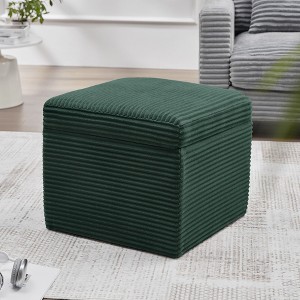 LIKEPAY Corduroy Square Storage Ottoman with Lift Off Top - 1 of 4