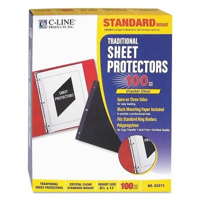 C-Line Side Load Sheet Protector Strd. Weight 11x8-1/2 100/BX CL 03213