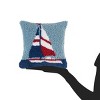 C&F Home Sail Boat Hooked Small/Petite Accent Pillow, 8" x 8" - 3 of 3