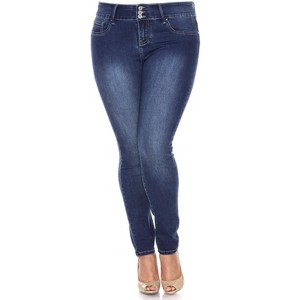 Women's Plus Size Super Stretch Denim - White Mark - 1 of 3